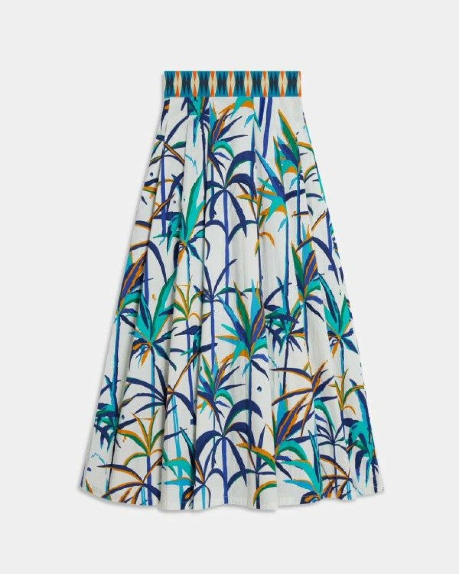 Women Emporio Sirenuse Skirts | Flaminia Skirt In Tropical Sunset Blue ...